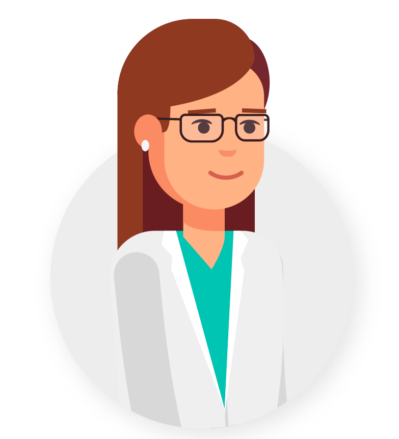 Illustration of a woman in a white lab coat