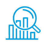 Icon of a magnifying glass inspecting a chart