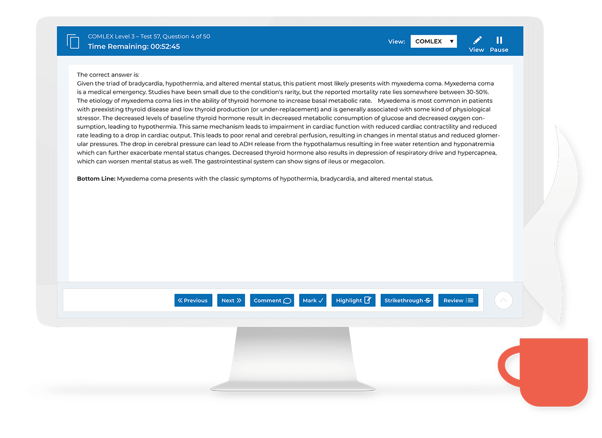 comlex level 3 practice question with explanation