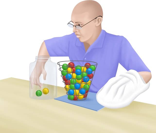 rendered image of an individual in constraint movement therapy