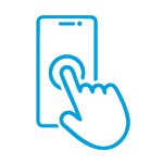 Icon of a mobile app with a hand touching the screen